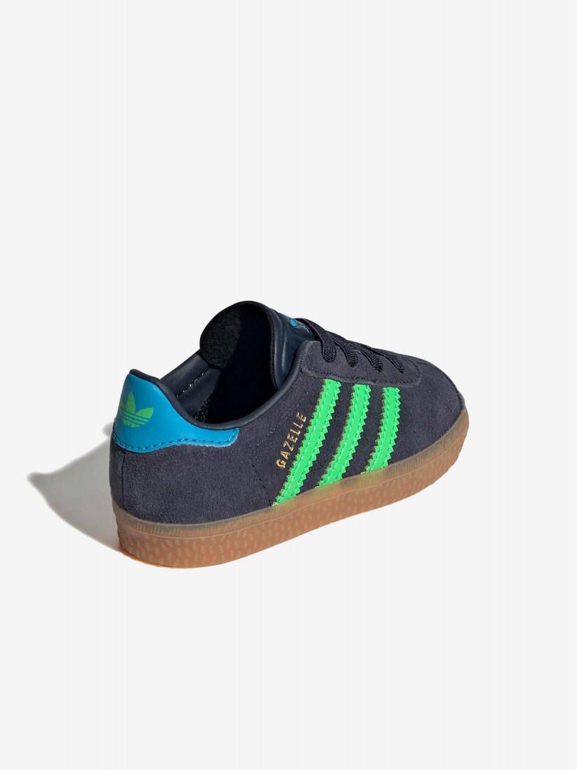 Zapatillas Adidas Gazelle CF EL I Azules y Verdes De Gamuza