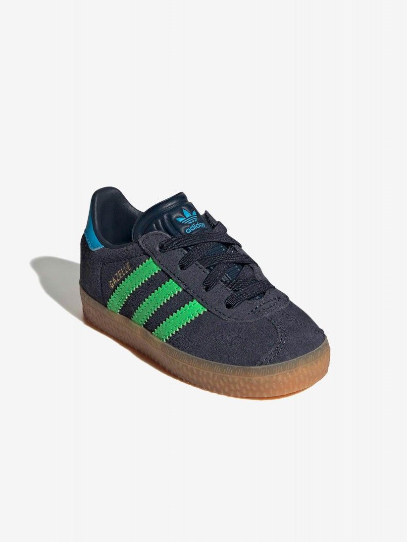 Zapatillas Adidas Gazelle CF EL I Azules y Verdes De Gamuza