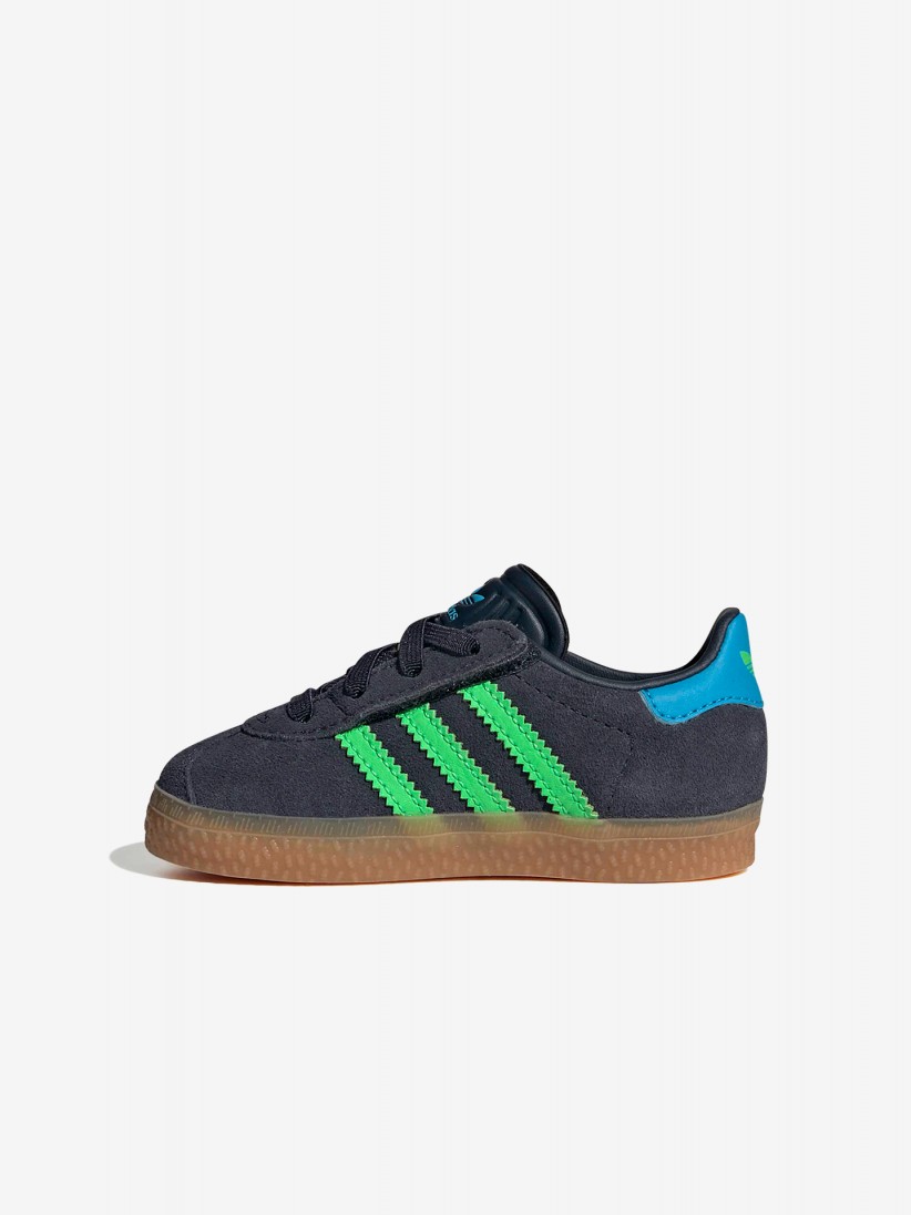 Zapatillas Adidas Gazelle CF EL I Azules y Verdes De Gamuza