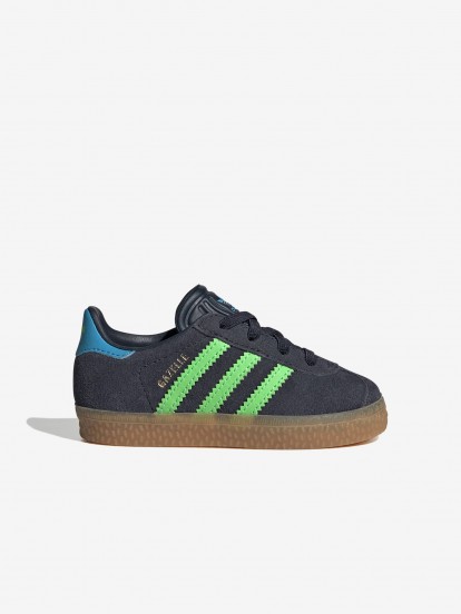Zapatillas Adidas Gazelle CF EL I Azules y Verdes De Gamuza
