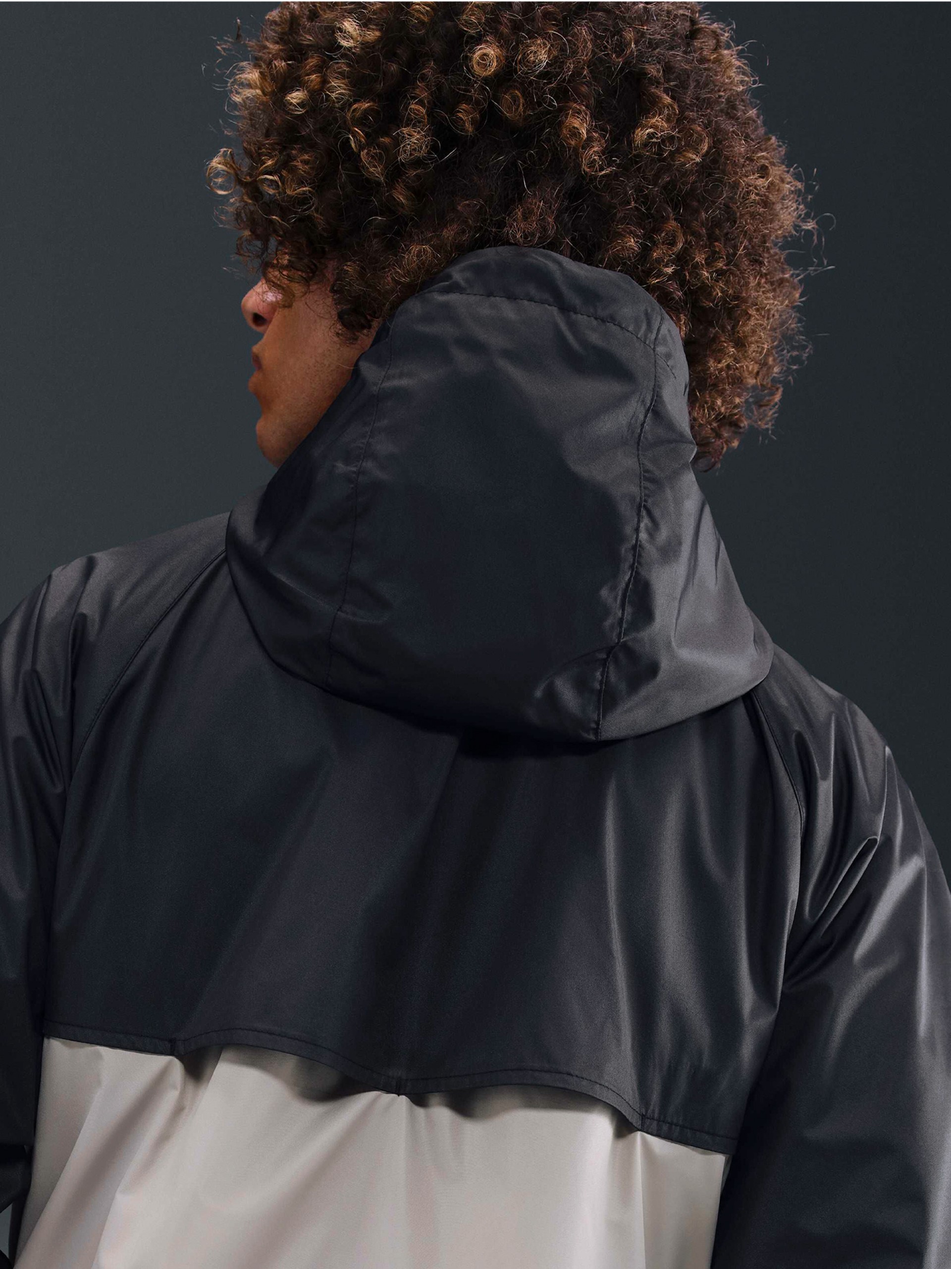 Nike Windrunner Black and Beige Hooded Windbreaker Jacket For Men