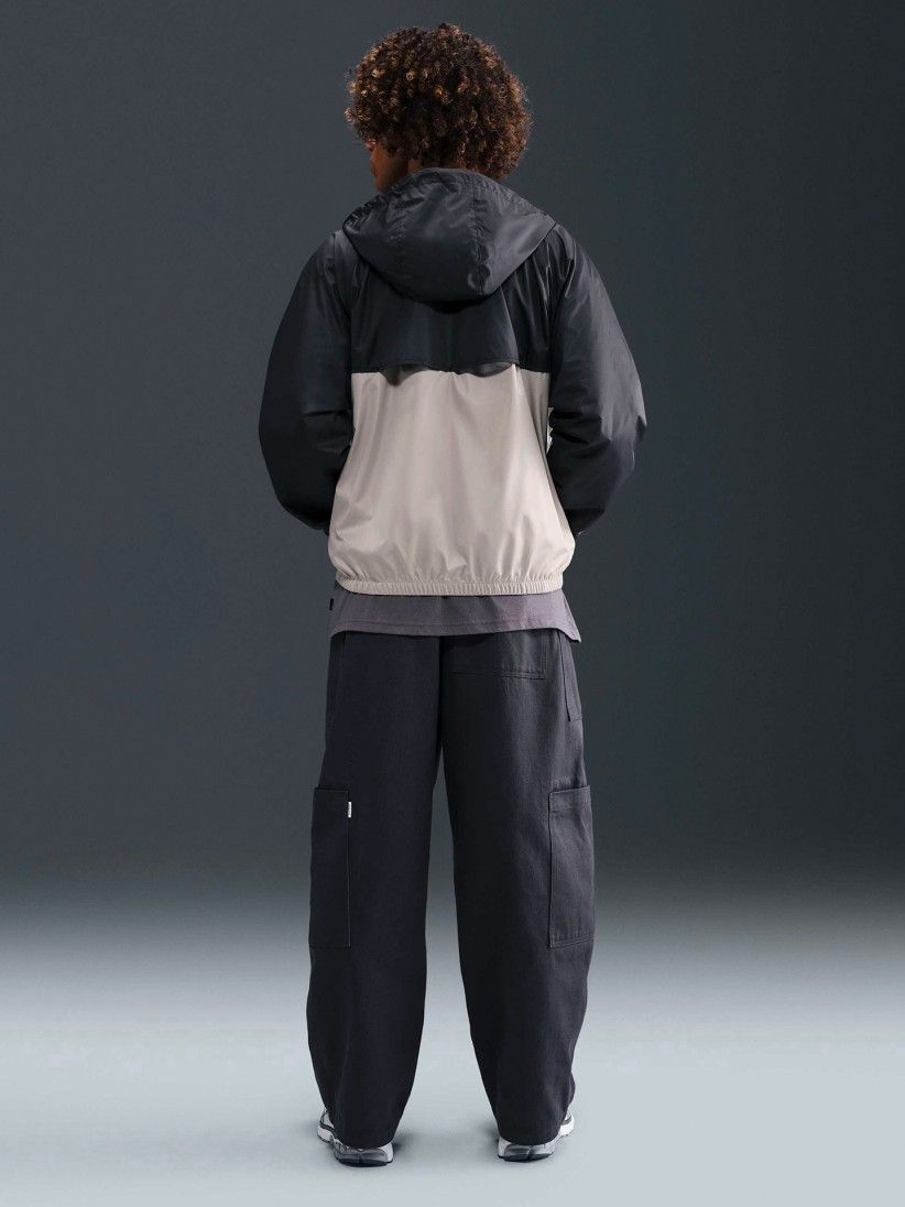 Casaco Corta-Vento com Capuz Nike Windrunner Preto e Bege Para Homem