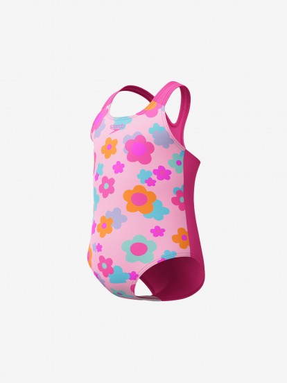 Ba�ador Speedo Print Racerback Kids Rosa
