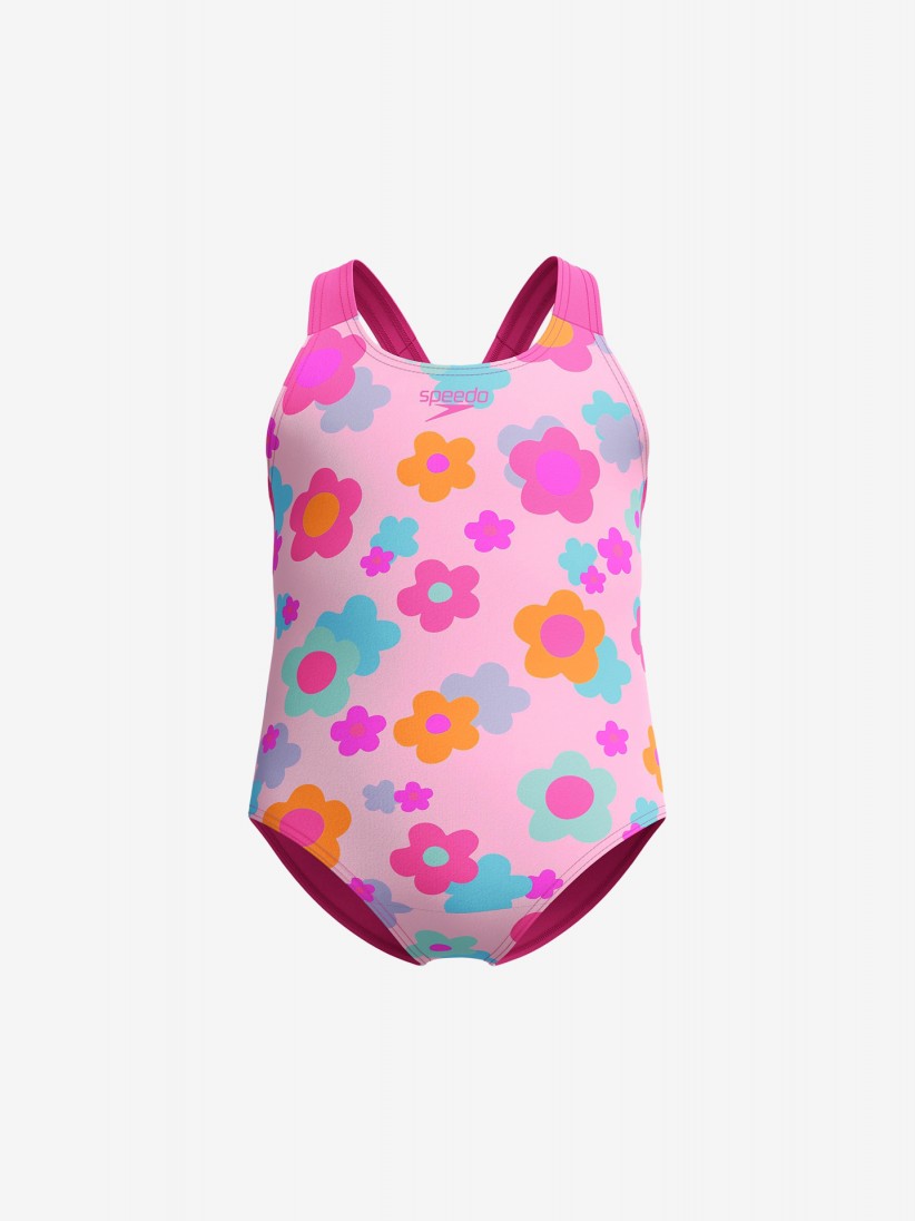 Ba�ador Speedo Print Racerback Kids Rosa