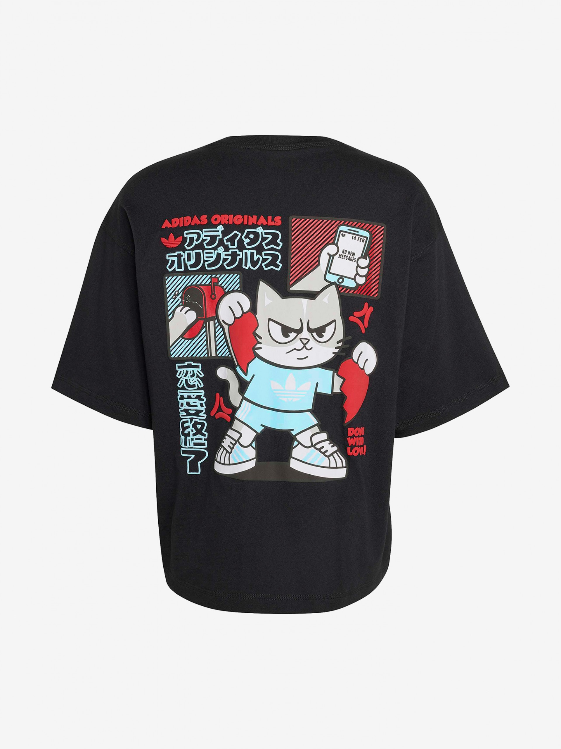 T-shirt Adidas V-Day Heart Broken Cat Graphic Preta