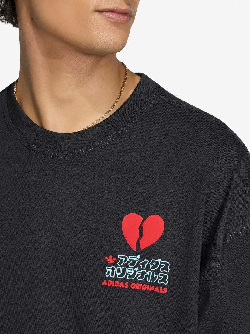 T-shirt Adidas V-Day Heart Broken Cat Graphic Preta