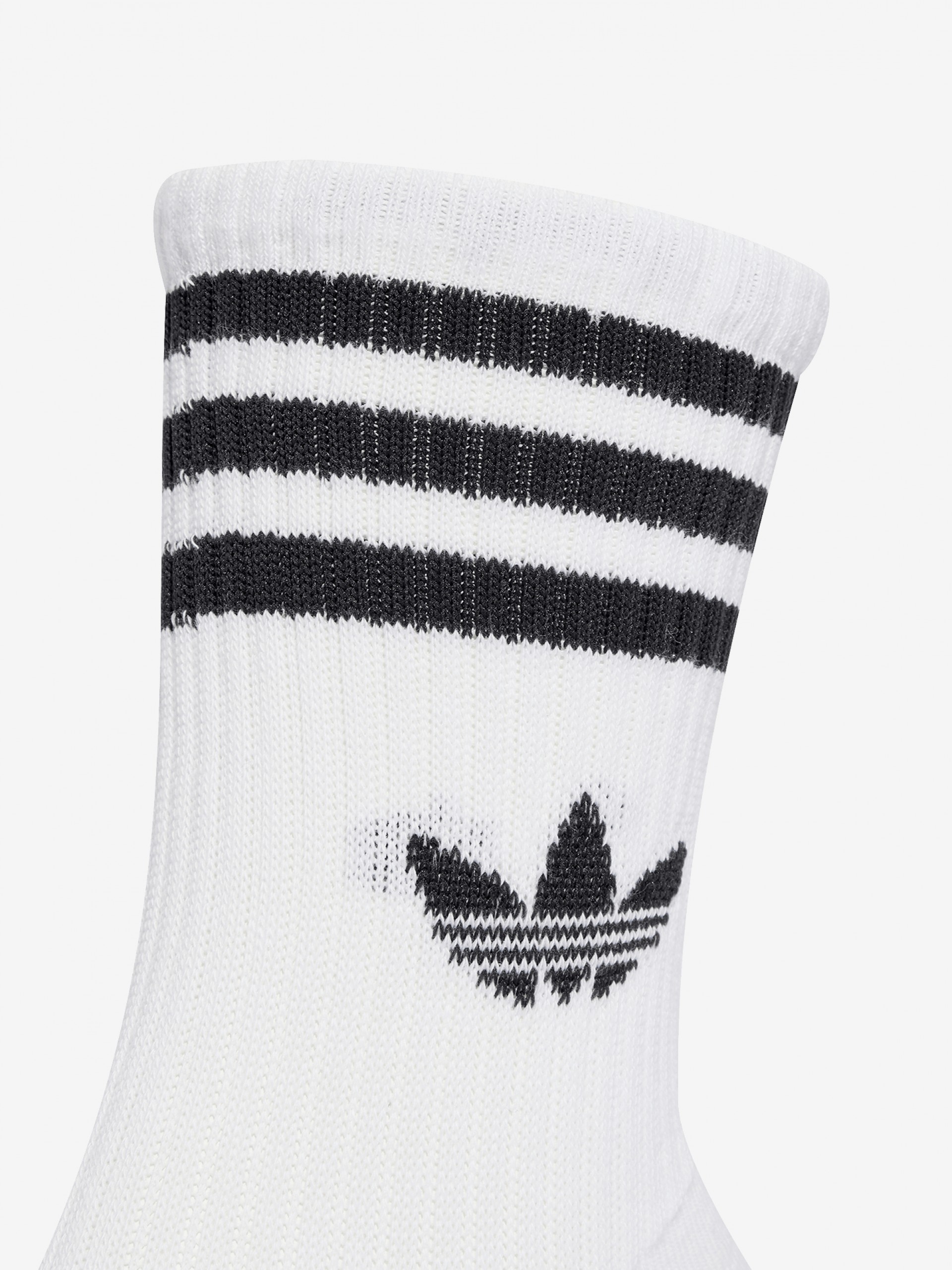 Meias de Cano Médio Adidas 3-Stripes Brancas (6 Pares)