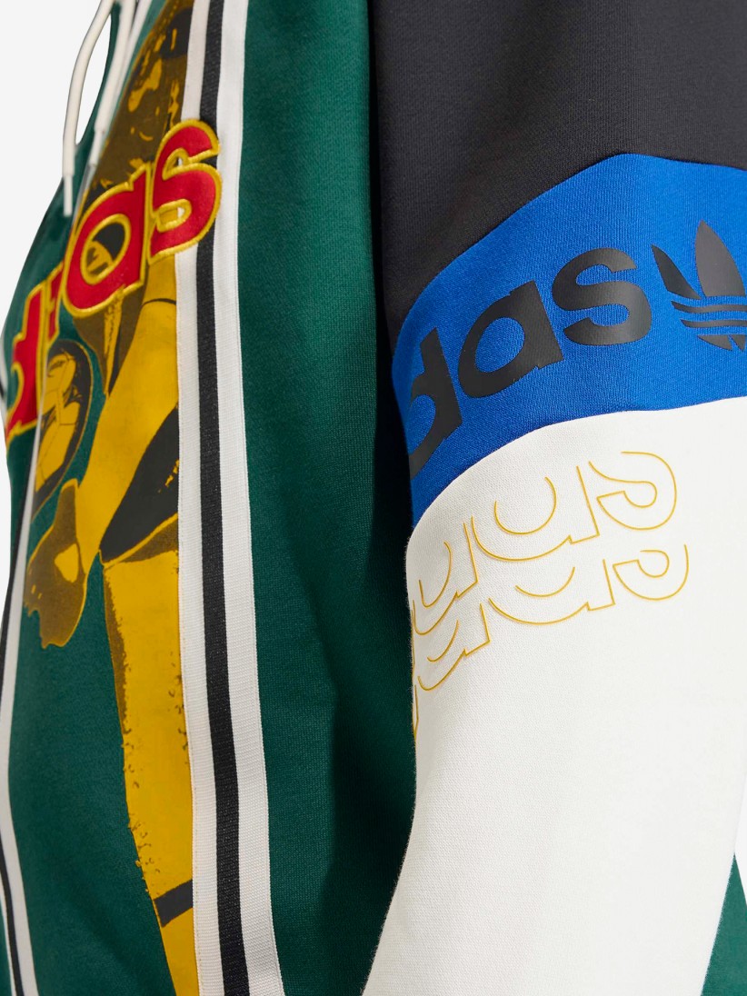 Camisola com Capuz Adidas Archive Football Graphic Verde, Preta, Branca e Azul Camisola com Capuz Adidas Archive Football Graphic Verde, Preta, Branca e Azul