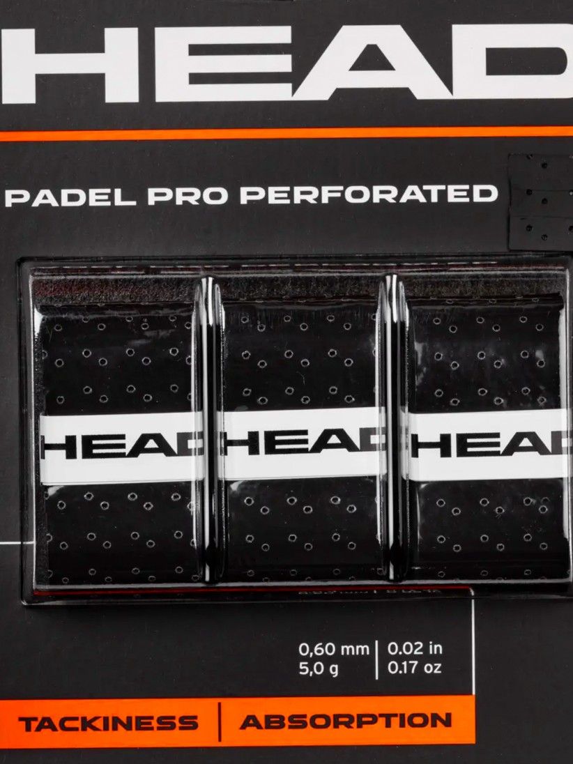 Overgrips Head Padel Pro Perforated Negros (Pack 3) Overgrips Head Padel Pro Perforated Negros (Pack 3)