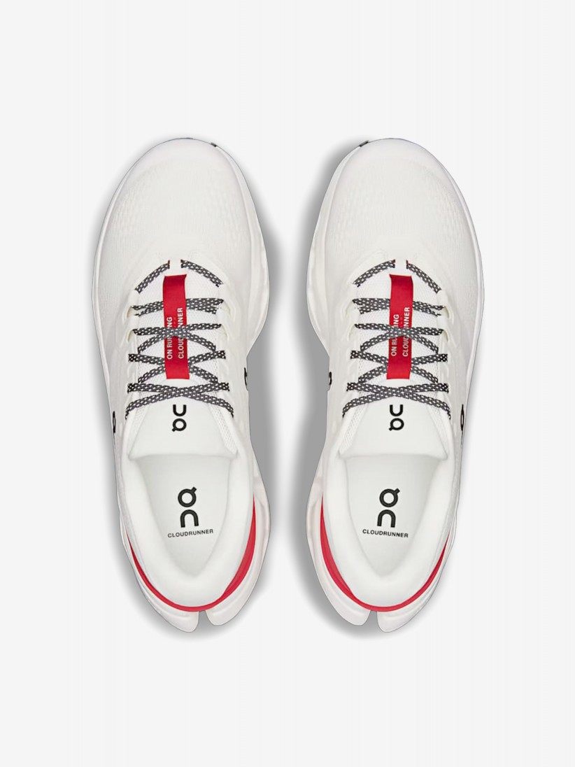 On Running Cloudrunner 3 White and Red Running Trainers On Running Cloudrunner 3 White and Red Running Trainers