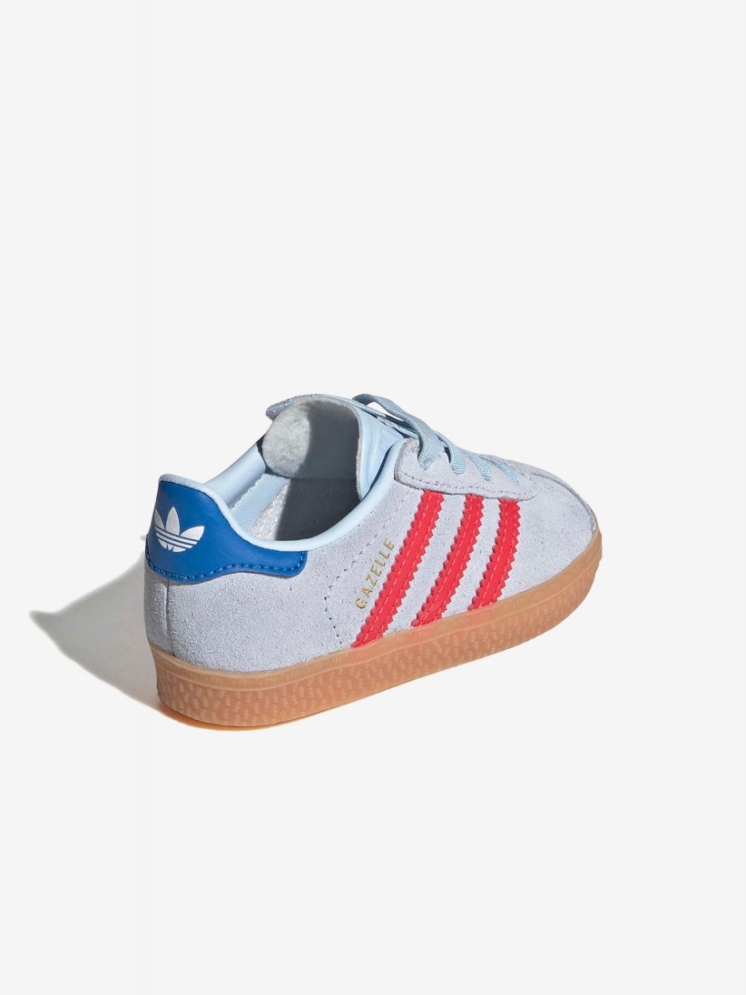 Sapatilhas Adidas Gazelle CF EL I Azuis e Vermelhas Em Camur�a