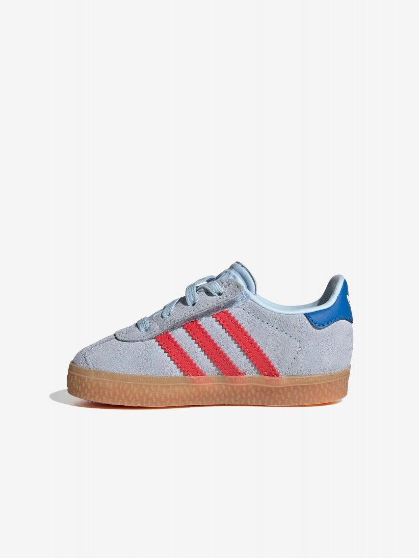 Sapatilhas Adidas Gazelle CF EL I Azuis e Vermelhas Em Camur�a