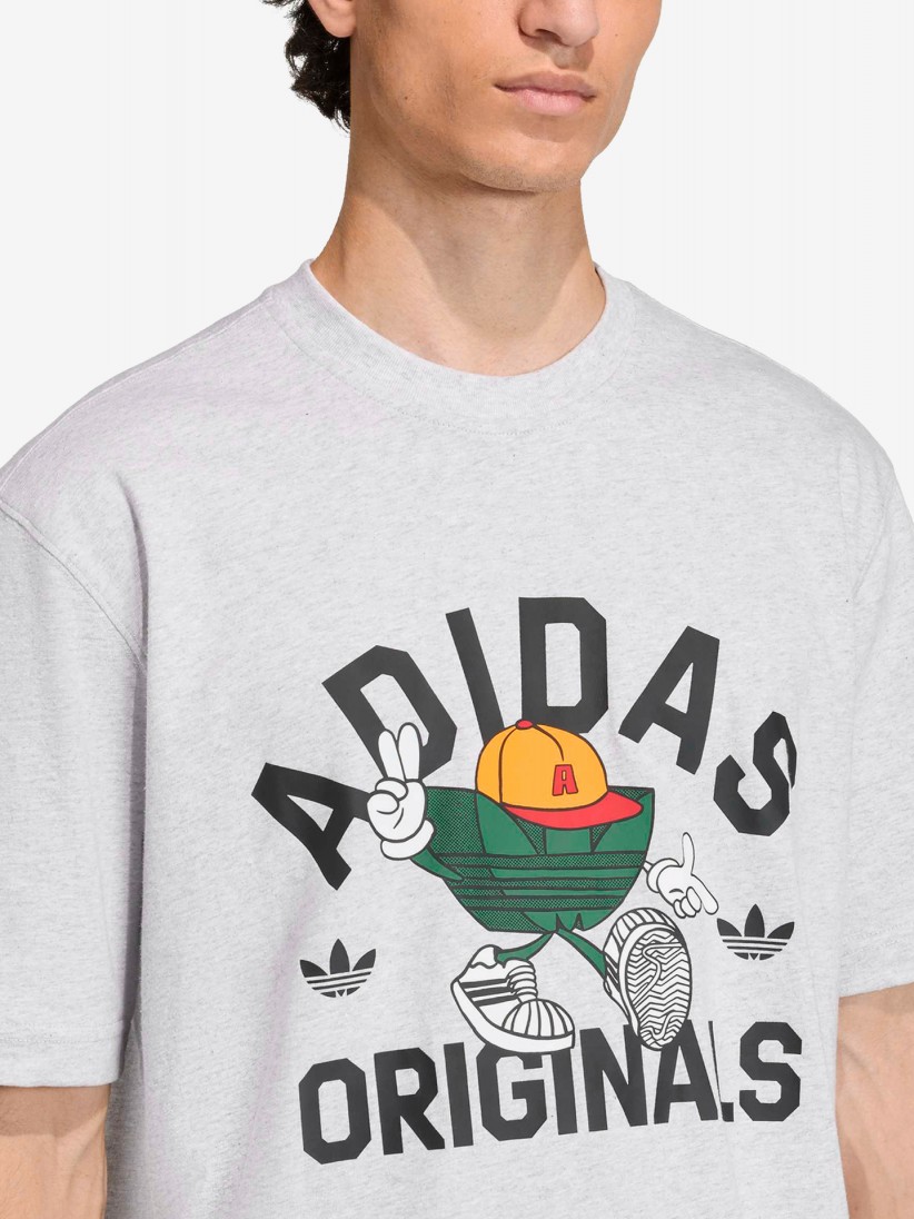 T-shirt Adidas Character Trefoil Series Cinzenta T-shirt Adidas Character Trefoil Series Cinzenta