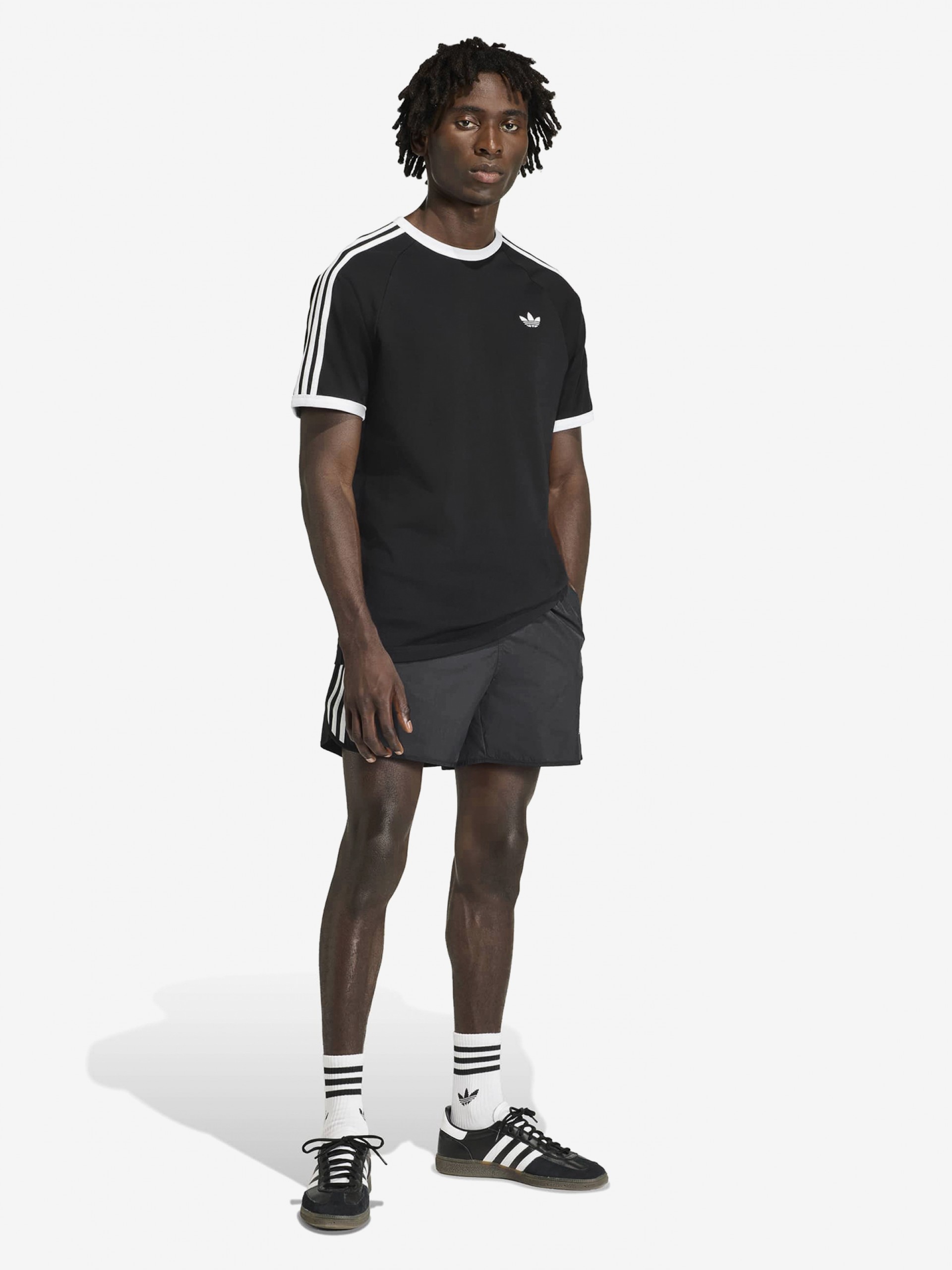 T-shirt Adidas 3-Stripes Preta e Branca