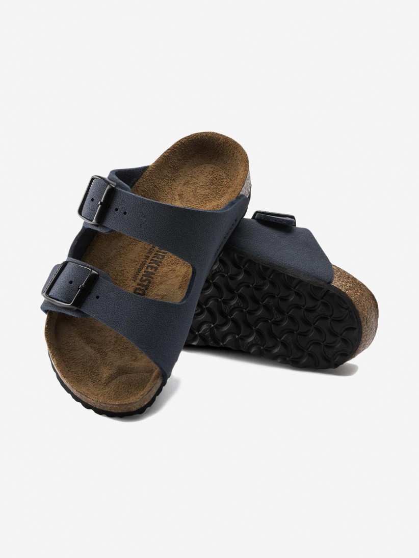 Birkenstock Arizona Birko-Flor Nubuck Kids Blue Slides