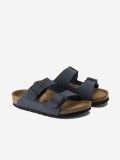 Birkenstock Arizona Birko-Flor Nubuck Kids Blue Slides