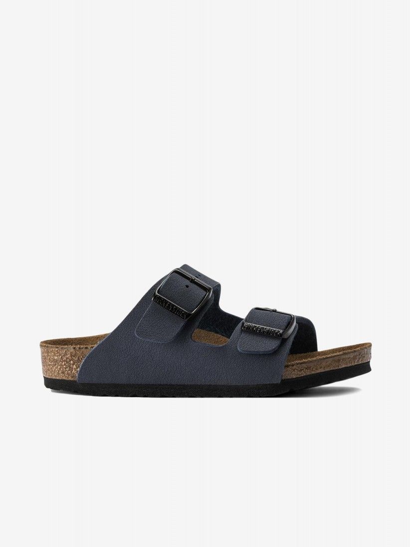 Birkenstock Arizona Birko-Flor Nubuck Kids Blue Slides