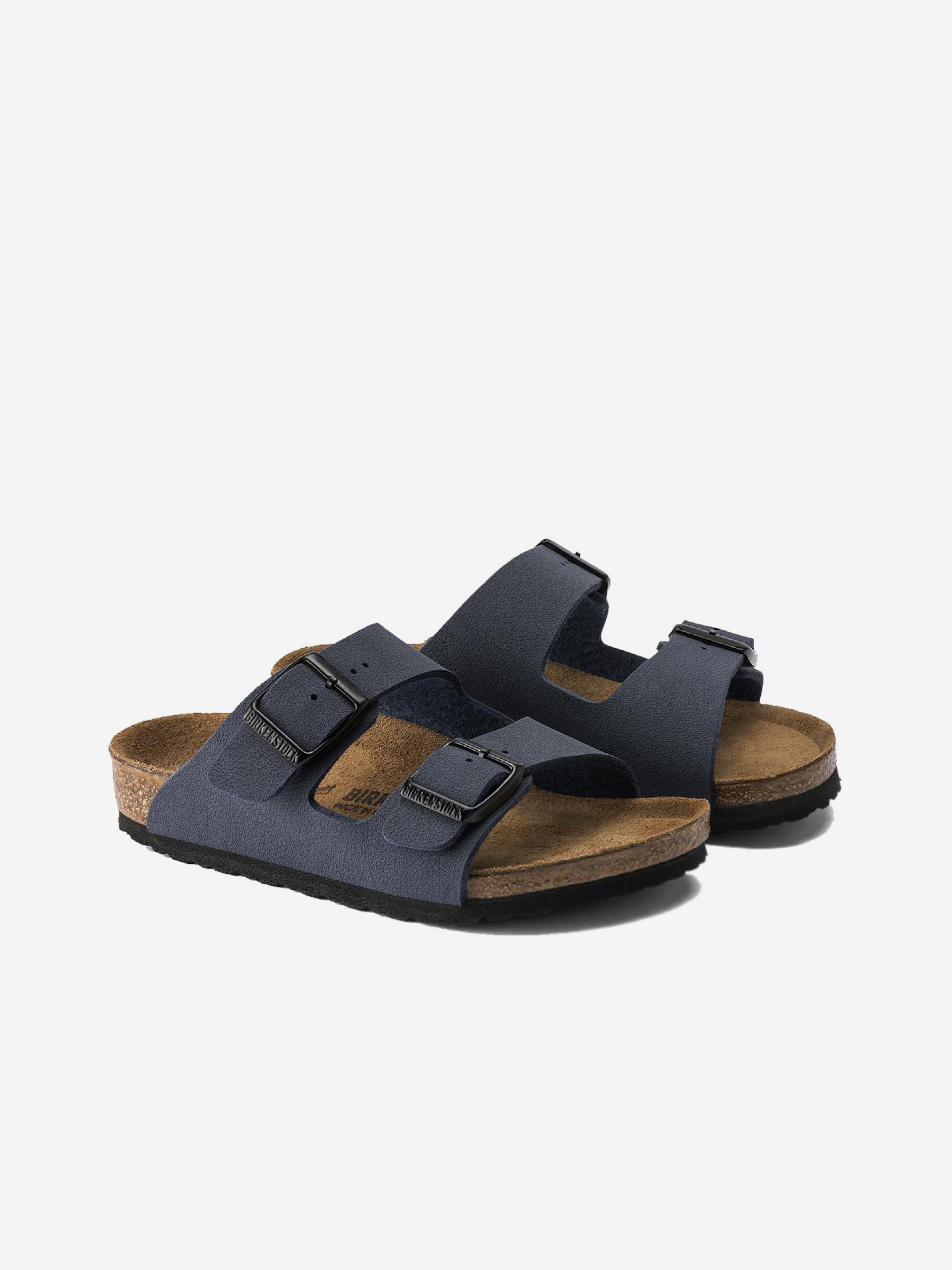 Birkenstock Arizona Birko-Flor Nubuck Kids Blue Slides
