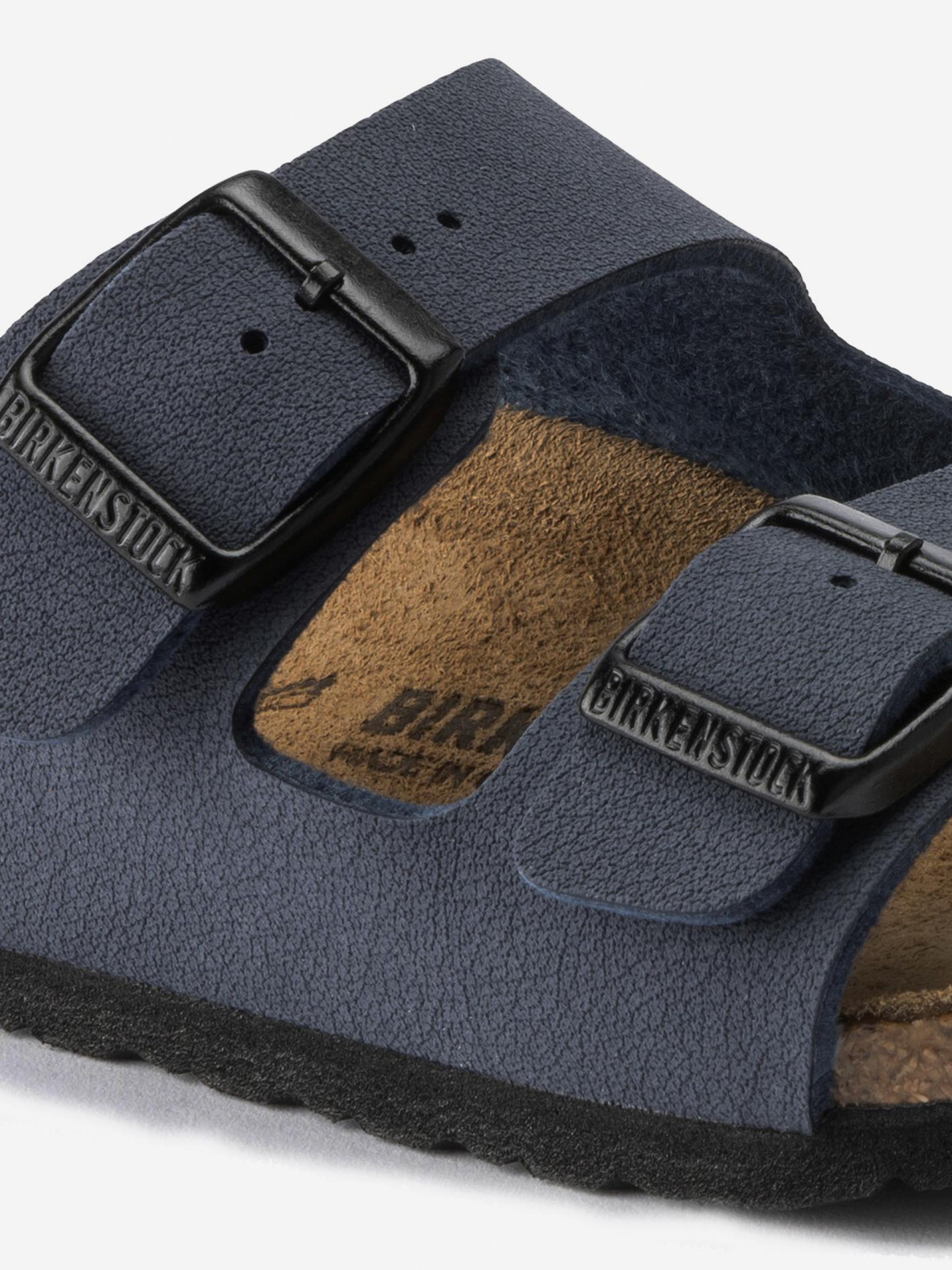 Birkenstock Arizona Birko-Flor Nubuck Kids Blue Slides