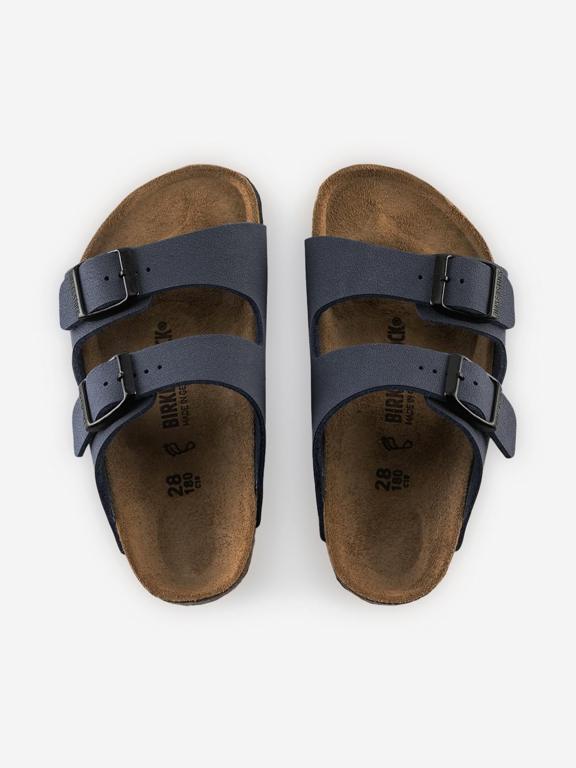 Birkenstock Arizona Birko-Flor Nubuck Kids Blue Slides