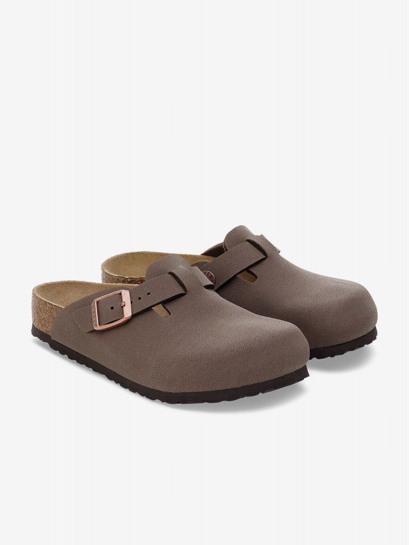 Chanclas Birkenstock Boston Birko-Flor Nobuk Kids Marrones