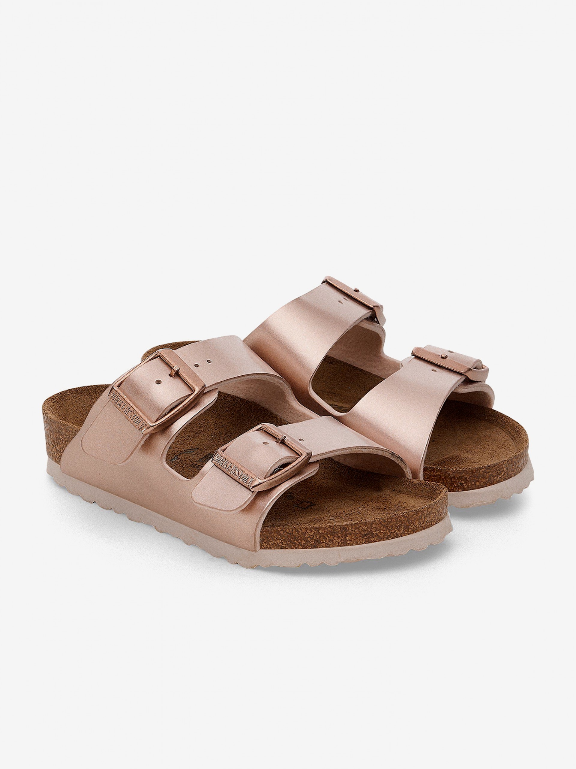 Birkenstock Arizona Birko-Flor Kids Rose Gold Slides