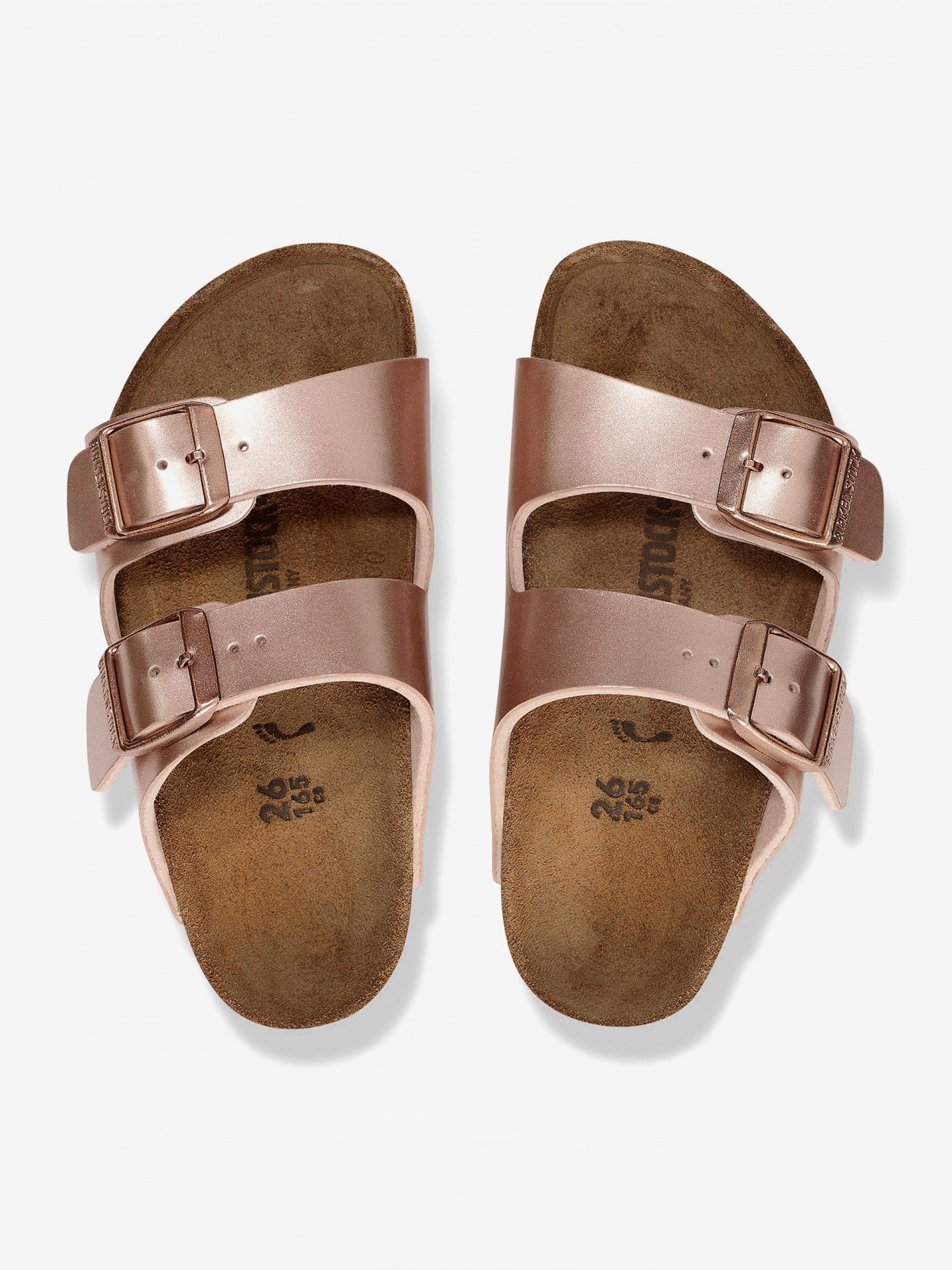 Birkenstock Arizona Birko-Flor Kids Rose Gold Slides