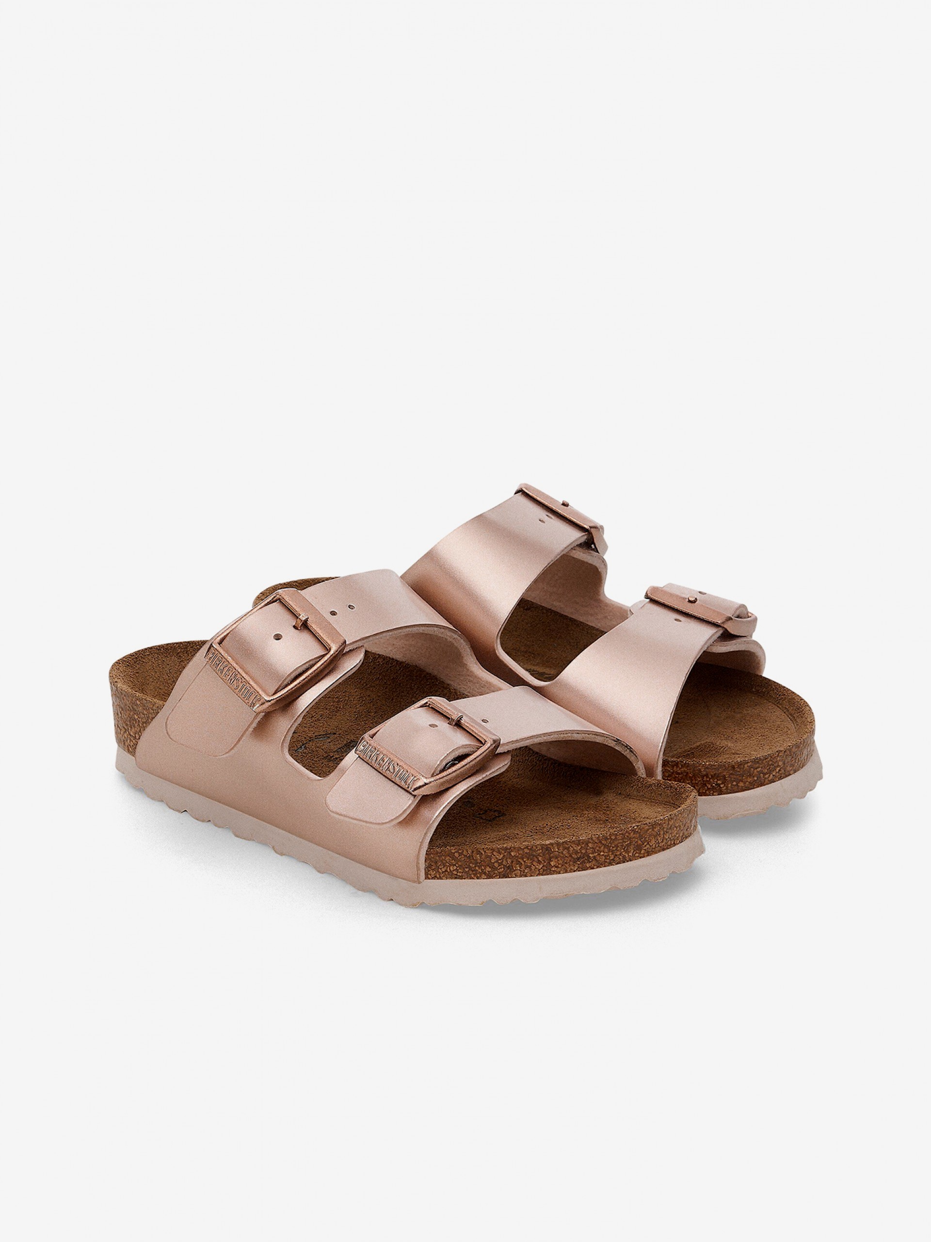 Birkenstock Arizona Birko-Flor Kids Rose Gold Slides