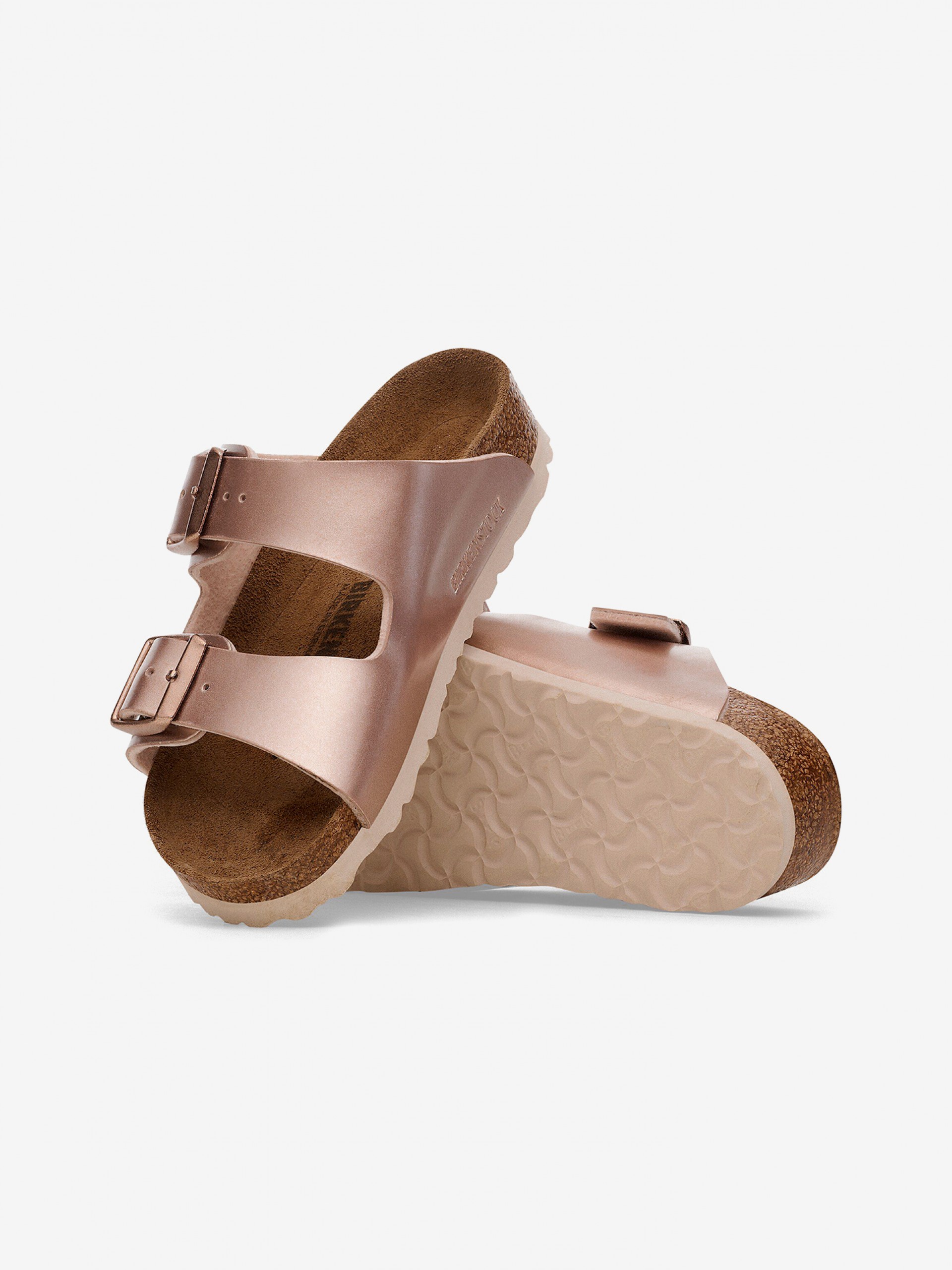 Birkenstock Arizona Birko-Flor Kids Rose Gold Slides