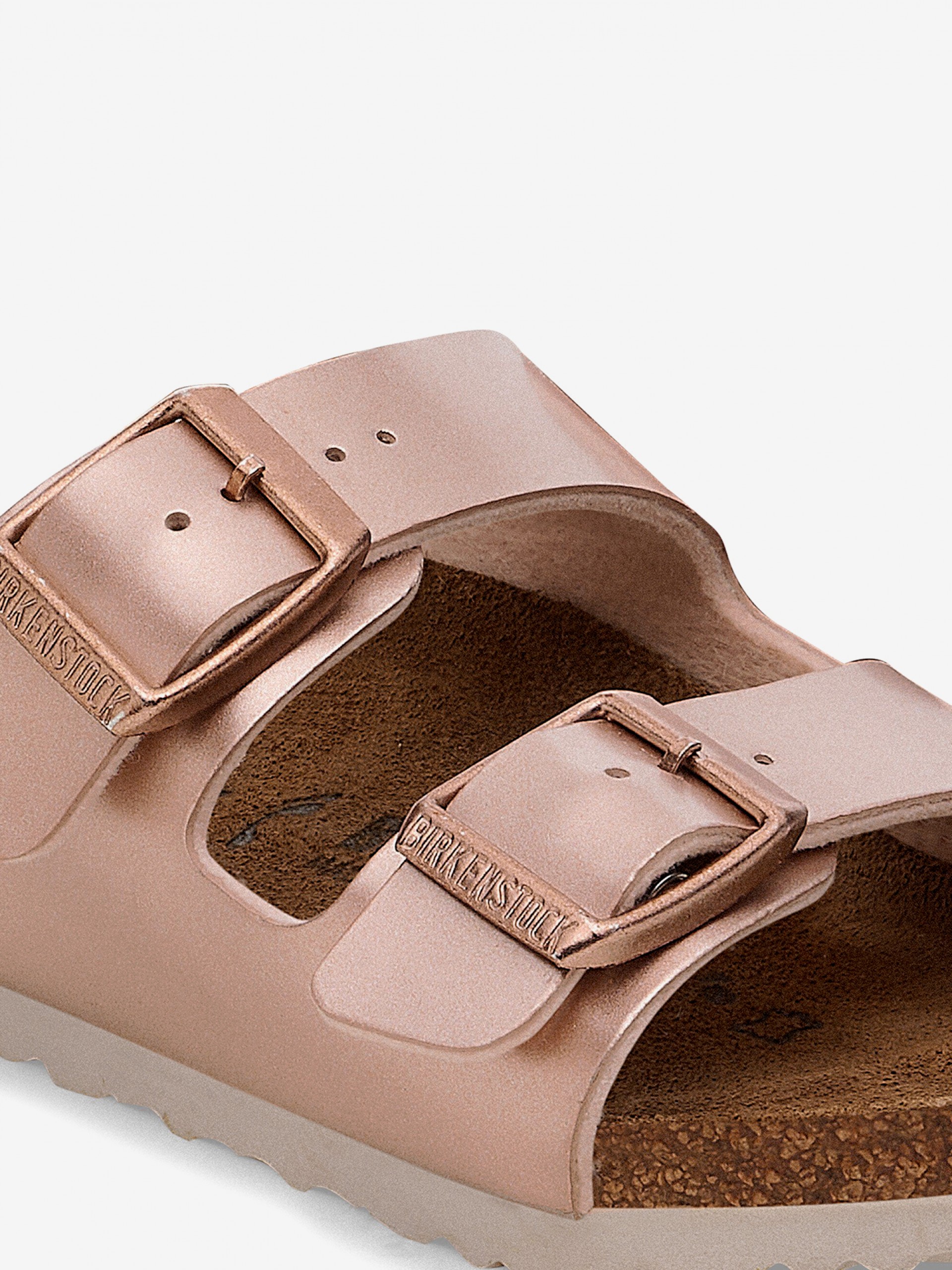 Birkenstock Arizona Birko-Flor Kids Rose Gold Slides