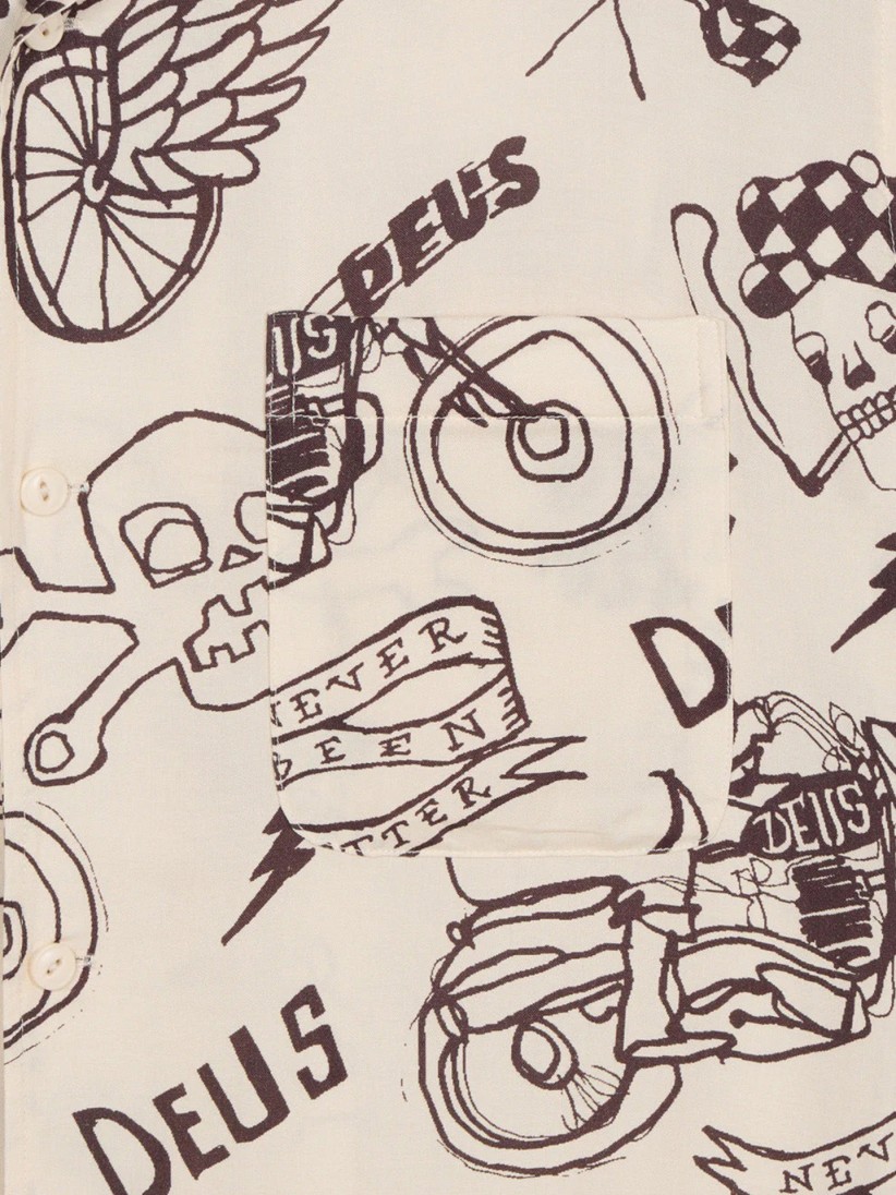 Camisa Deus Ex Machina Doodle Beige
