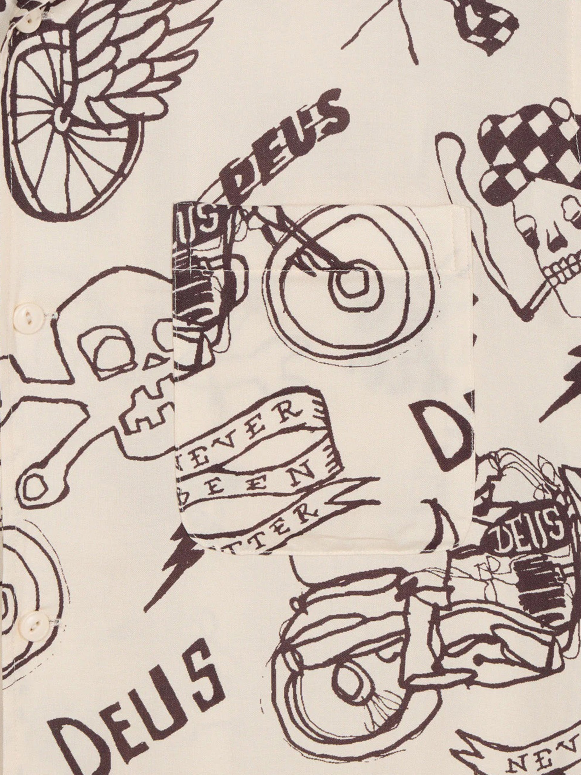 Camisa Deus Ex Machina Doodle Bege