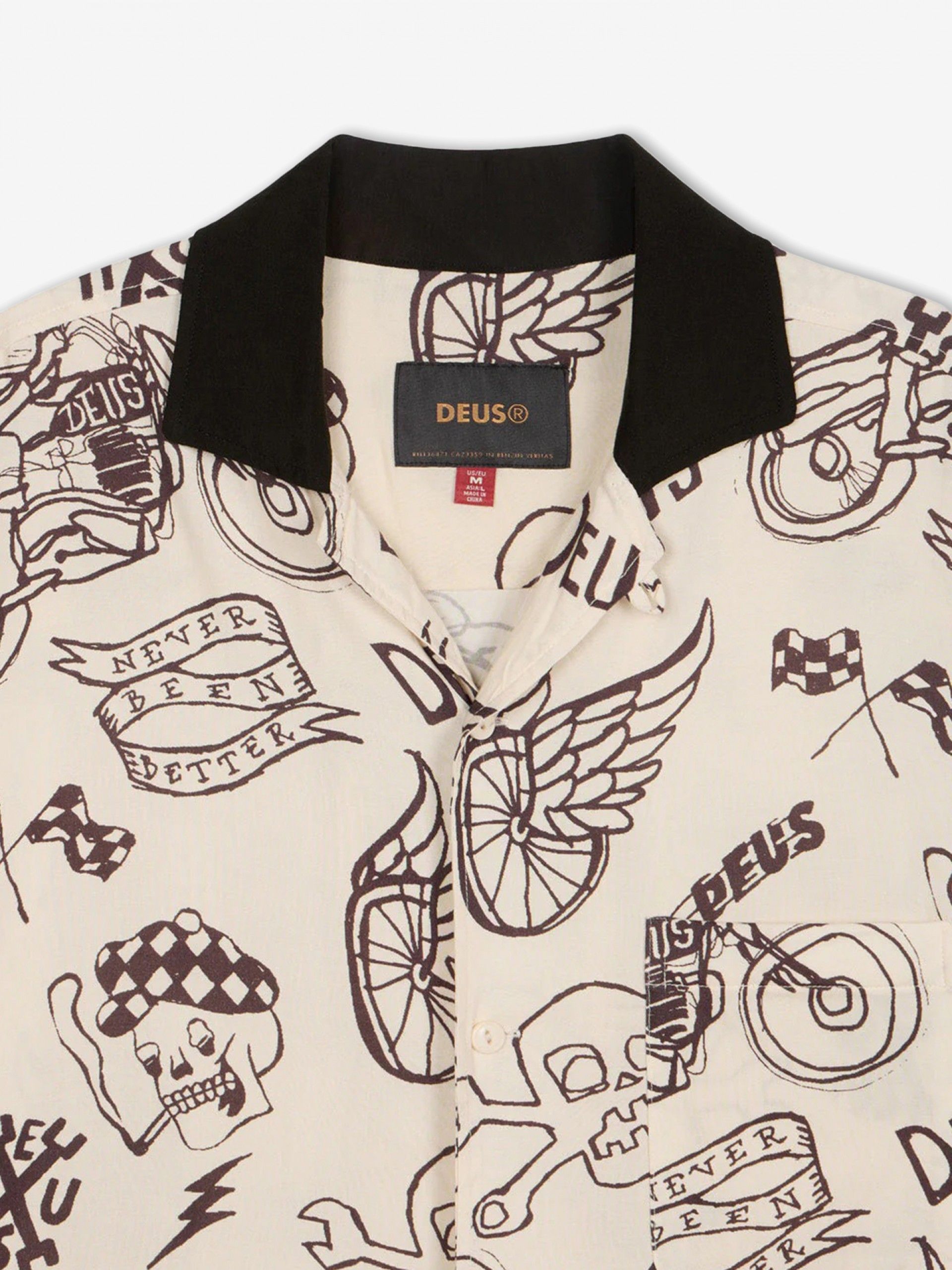 Camisa Deus Ex Machina Doodle Bege