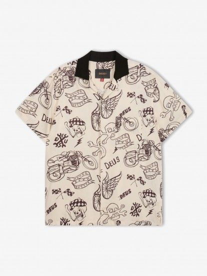 Camisa Deus Ex Machina Doodle Beige