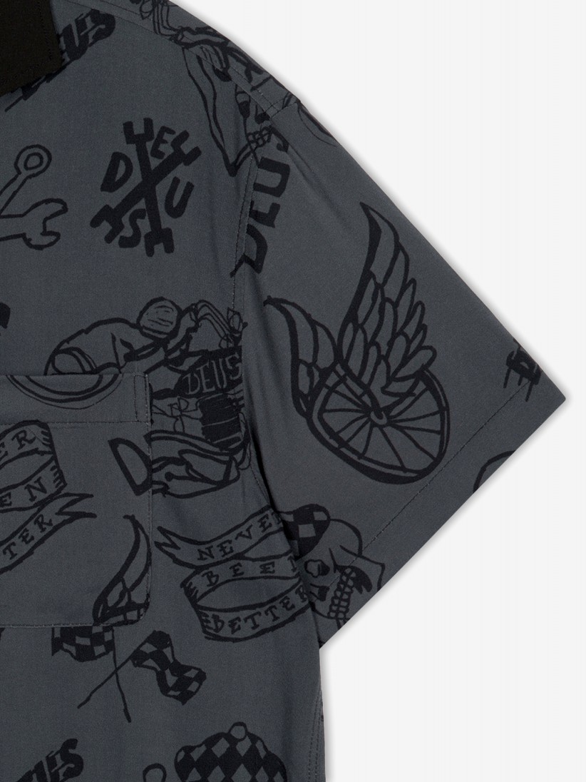 Camisa Deus Ex Machina Doodle Gris