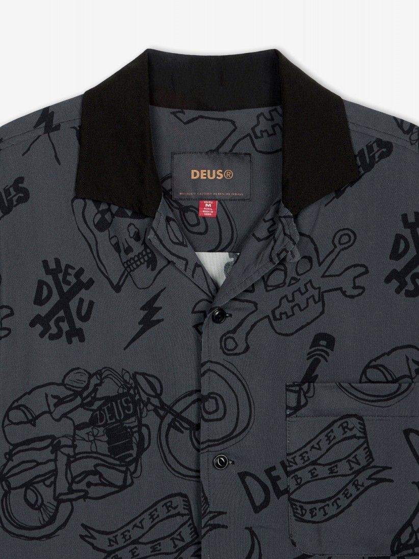Camisa Deus Ex Machina Doodle Gris
