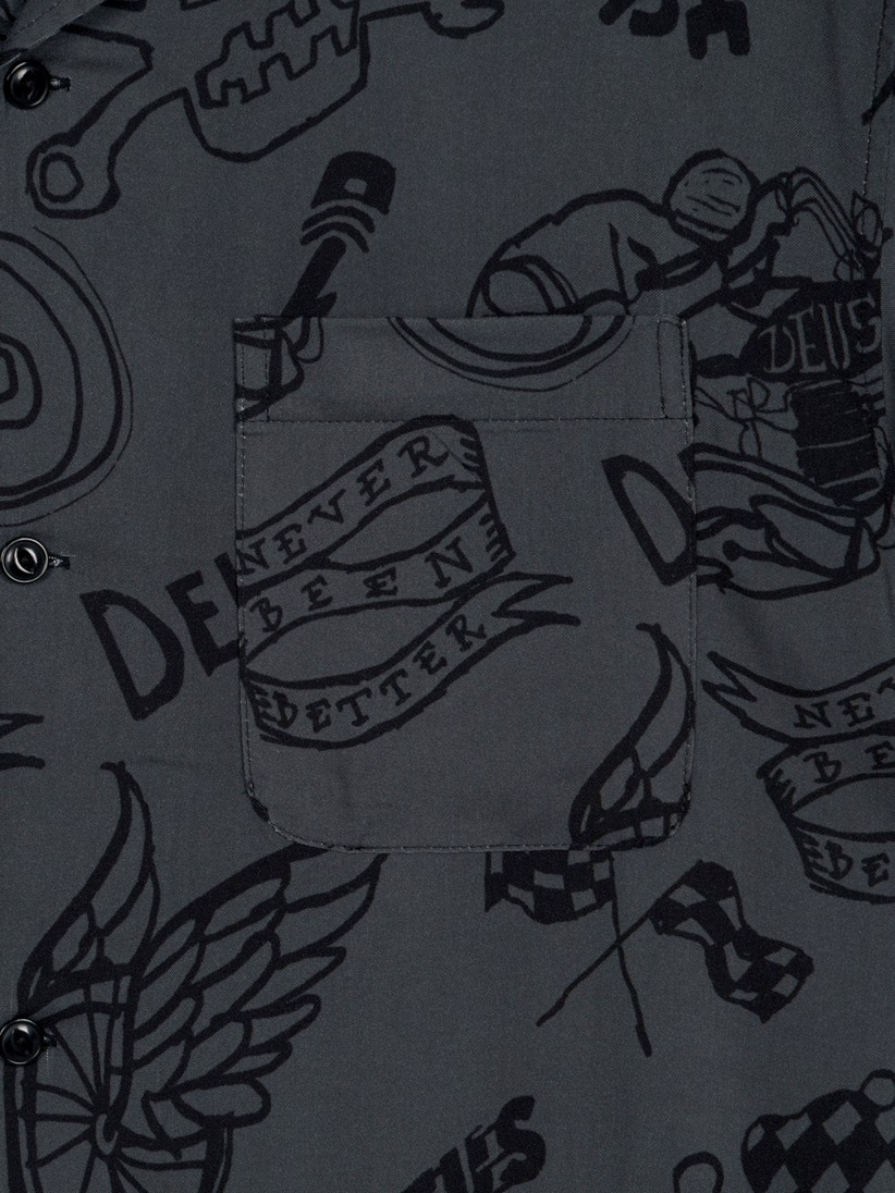 Camisa Deus Ex Machina Doodle Gris