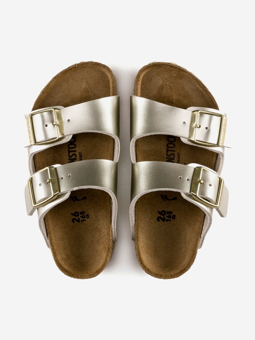 Birkenstock Arizona Birko-Flor Kids Golden Slides