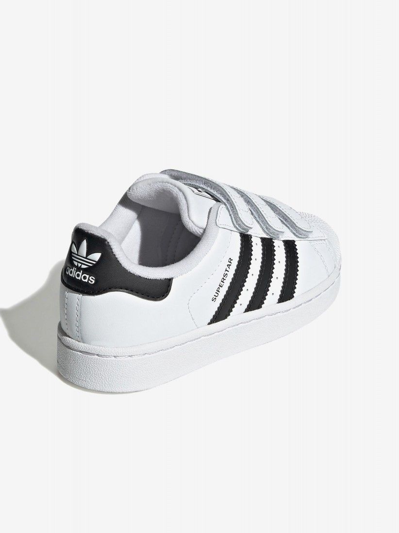 Zapatillas Adidas Superstar II Comfort CF C Blancas y Negras Con Velcro
