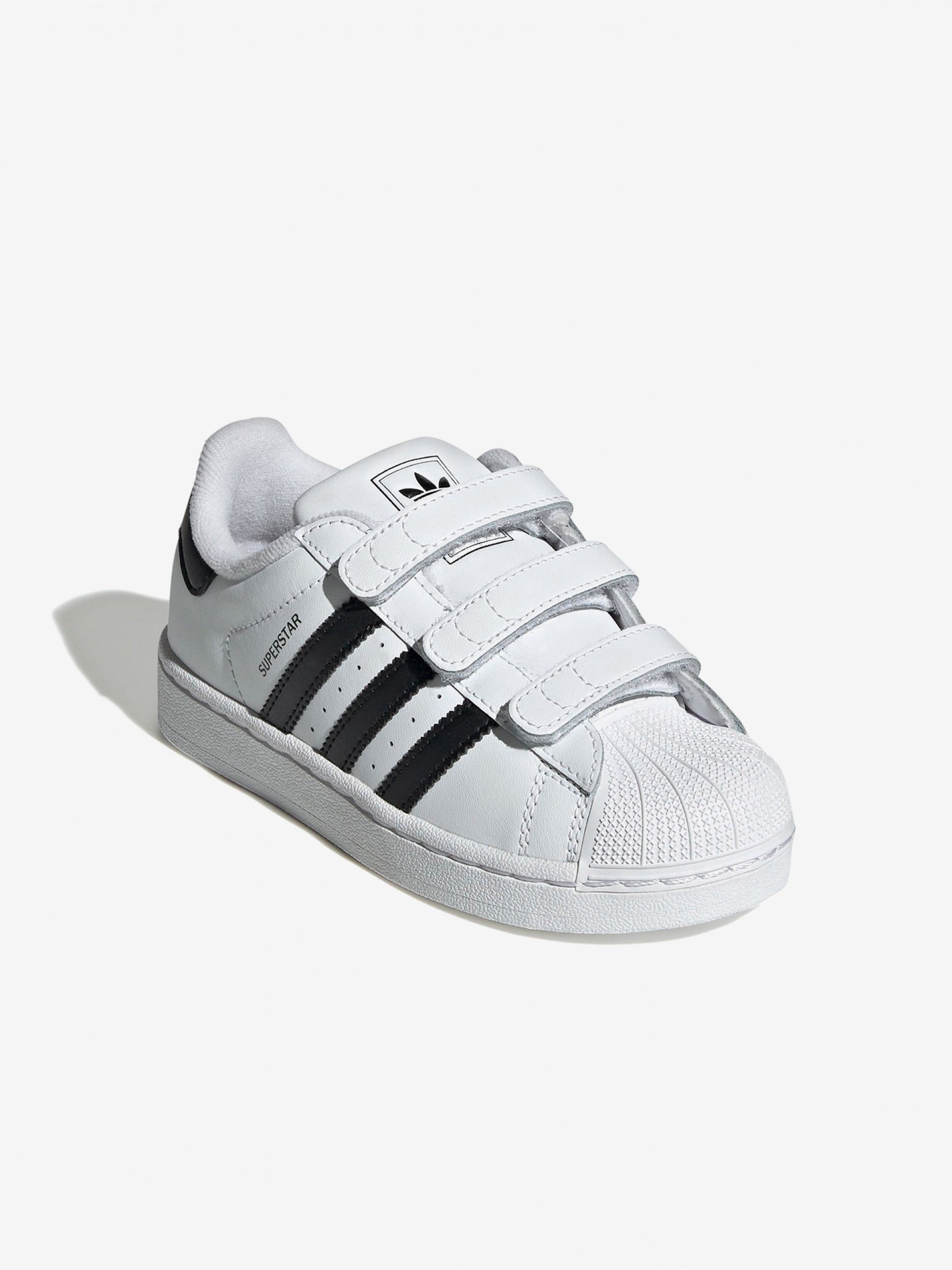 Sapatilhas Adidas Superstar II Comfort CF C Brancas e Pretas Com Velcro