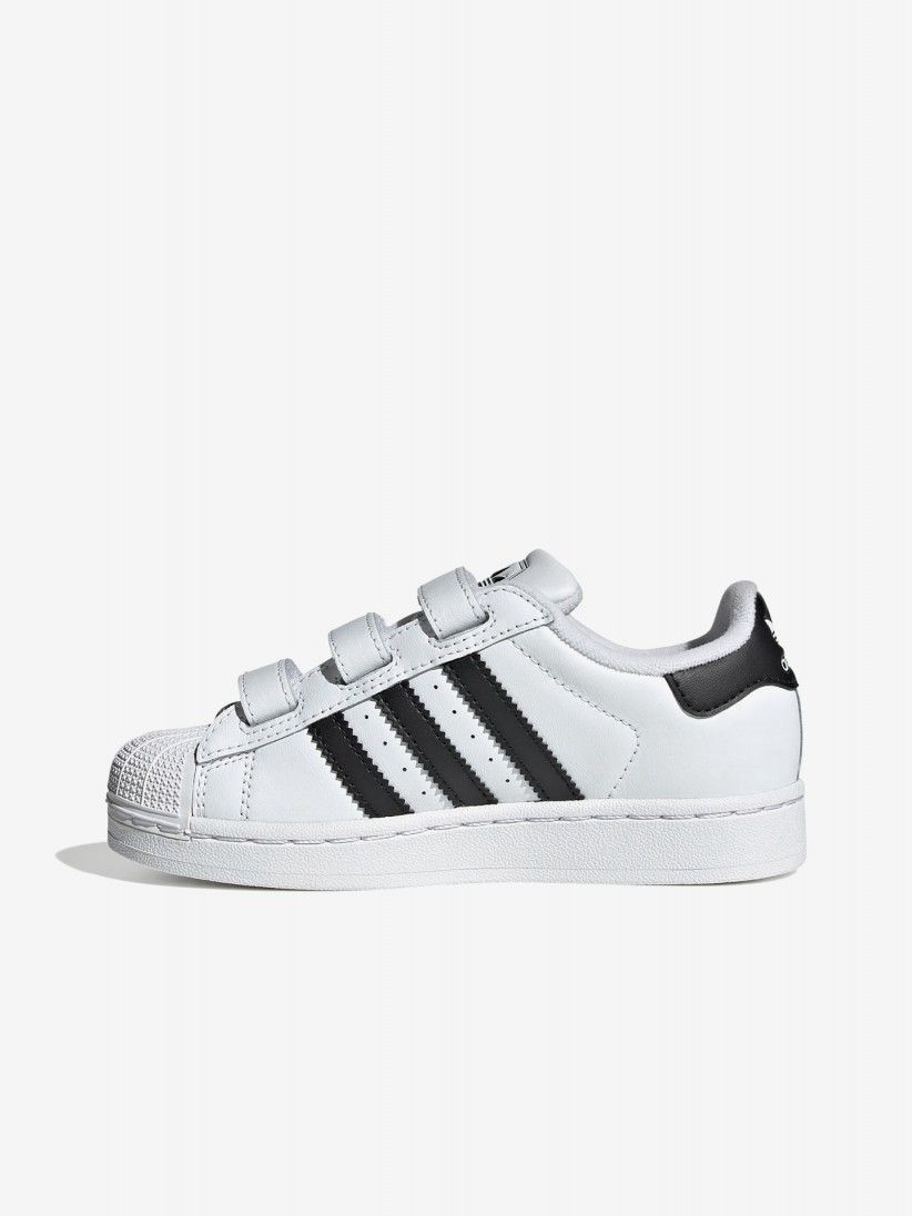 Zapatillas Adidas Superstar II Comfort CF C Blancas y Negras Con Velcro