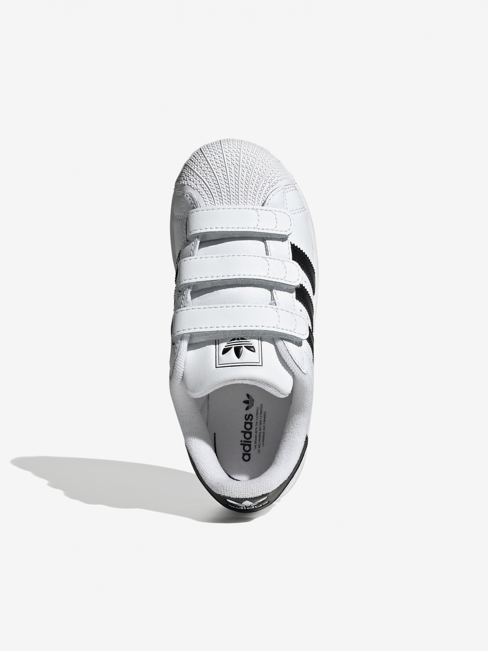 Sapatilhas Adidas Superstar II Comfort CF C Brancas e Pretas Com Velcro