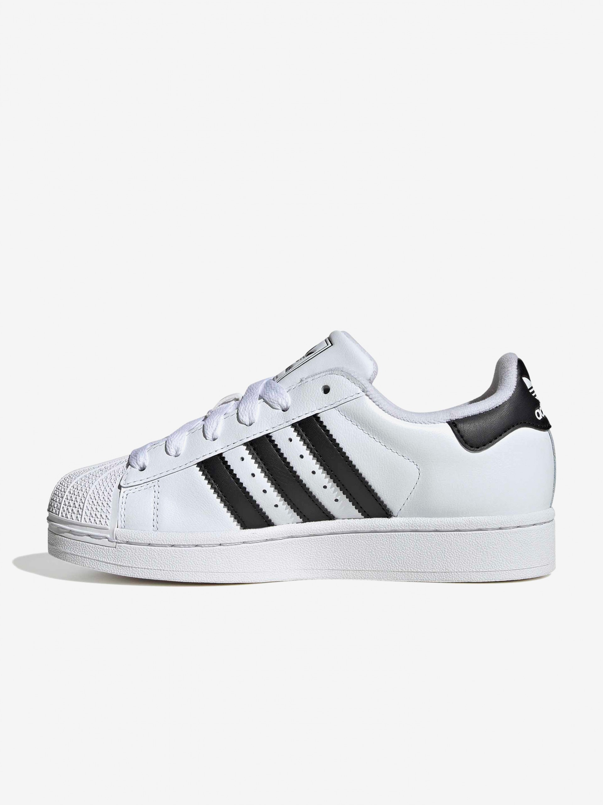 Adidas Superstar II J White and Black Sneakers