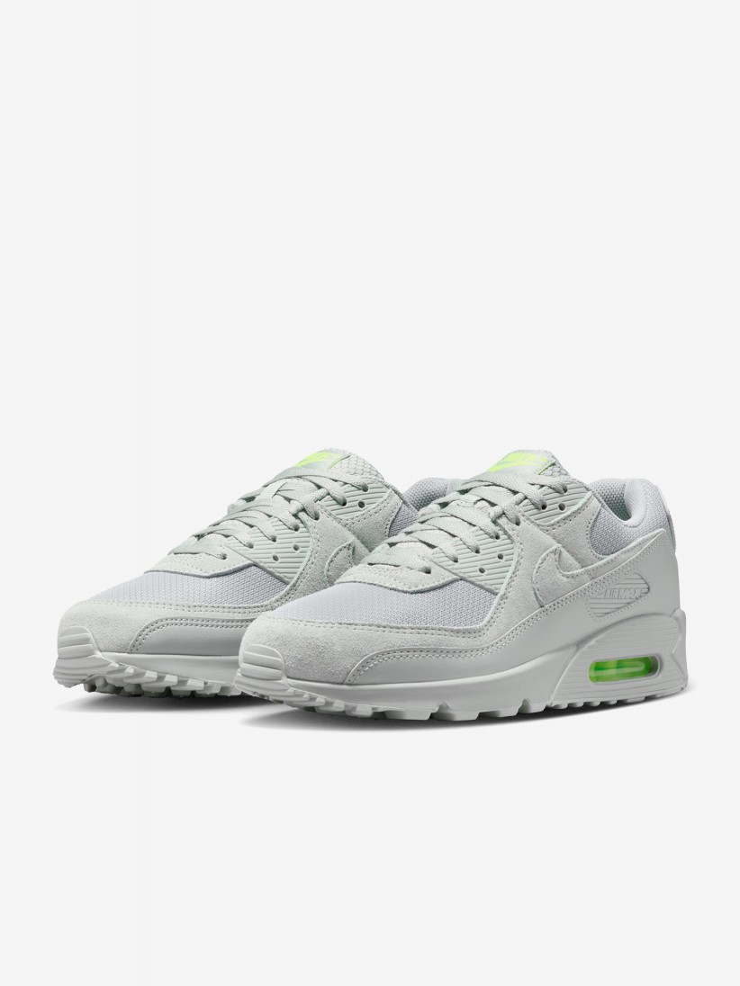 Nike Air Max 90 Grey and Green Sneakers For Men