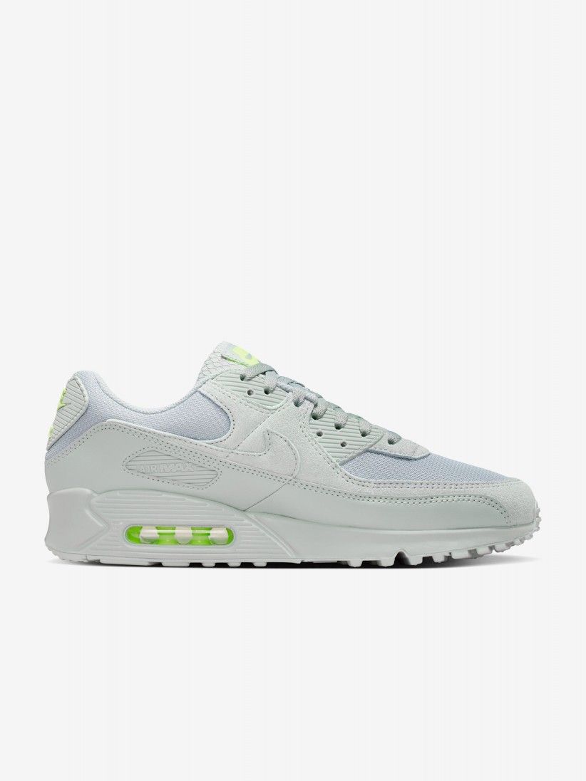 Nike Air Max 90 Grey and Green Sneakers For Men