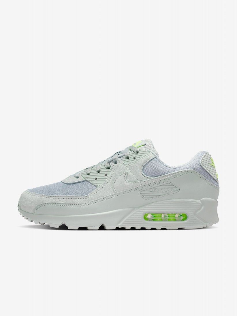 Nike Air Max 90 Grey and Green Sneakers For Men