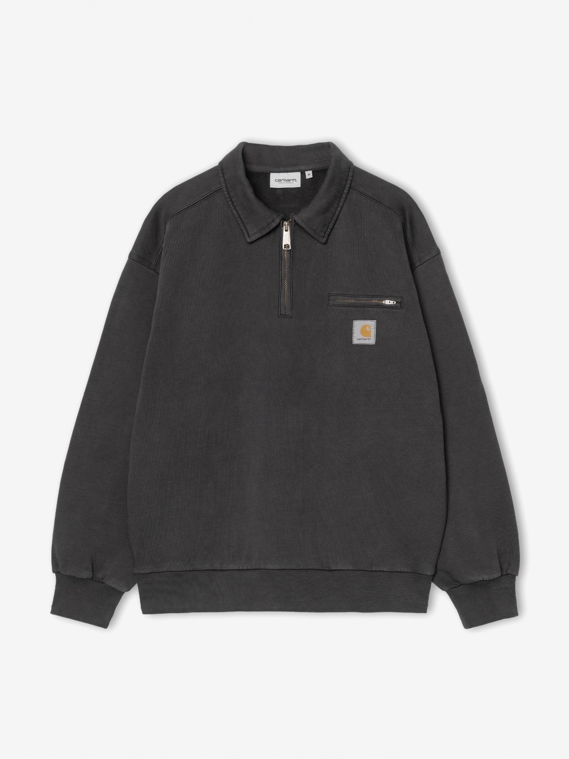 Sudadera con Cremallera Carhartt WIP Detroit Negra (Stone Washed)