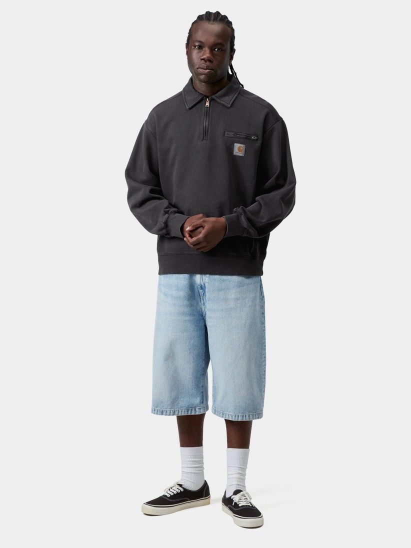 Camisola com Fecho Carhartt WIP Detroit Preta (Stone Washed)