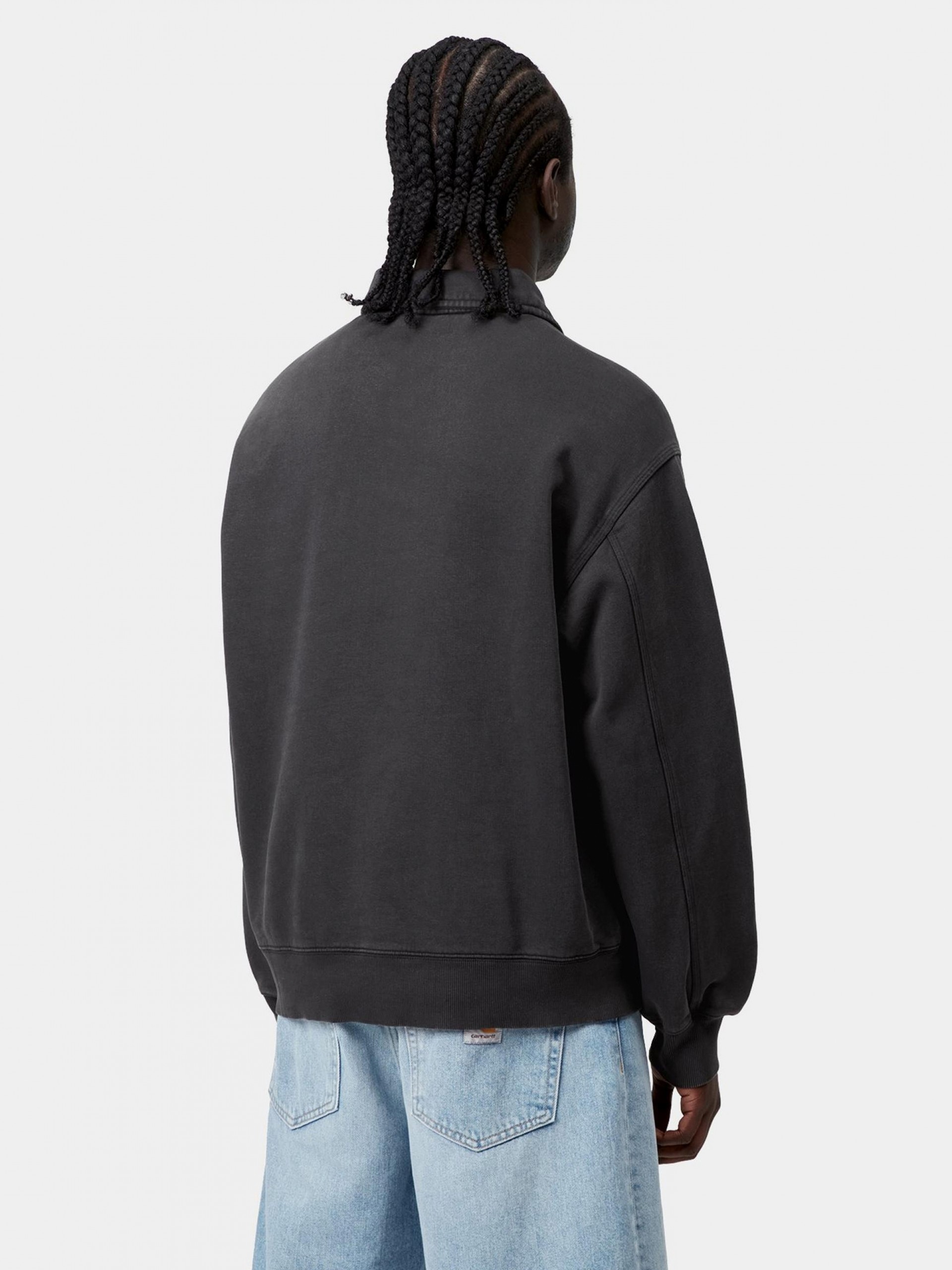 Carhartt WIP Detroit Black (Stone Washed) Zip Sweater