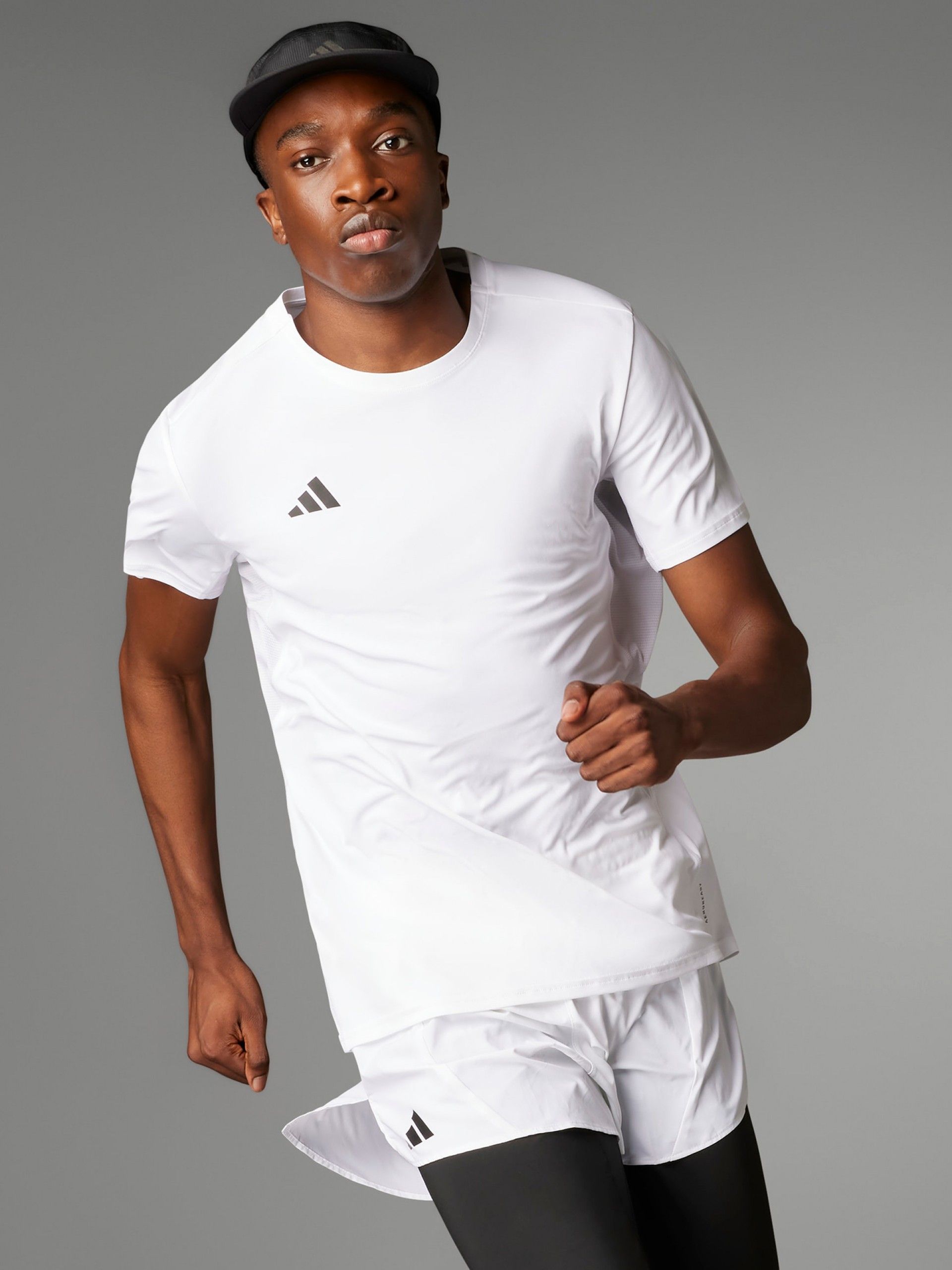 Adidas Adizero Essentials White Running T-shirt